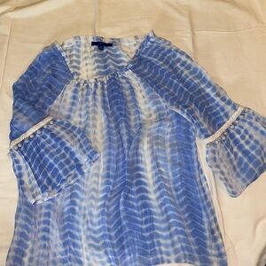 Apt. 9 Tie-Dye Blue and White Blouse